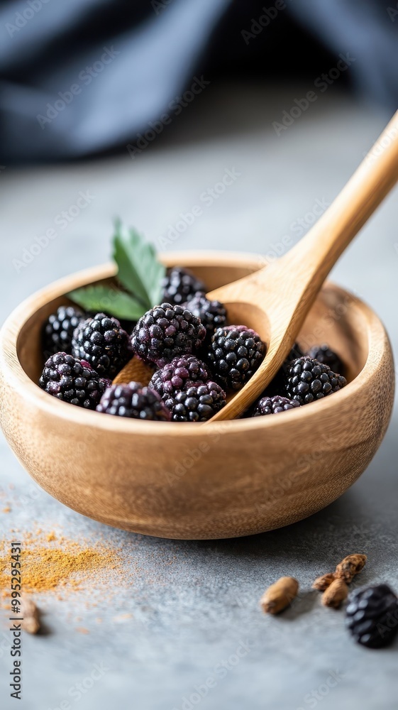 Blackberries cooked in a skillet with spices, showcasing a flavorful dish. Blackberries cooked in a skillet with spices, showcasing a flavorful dish.