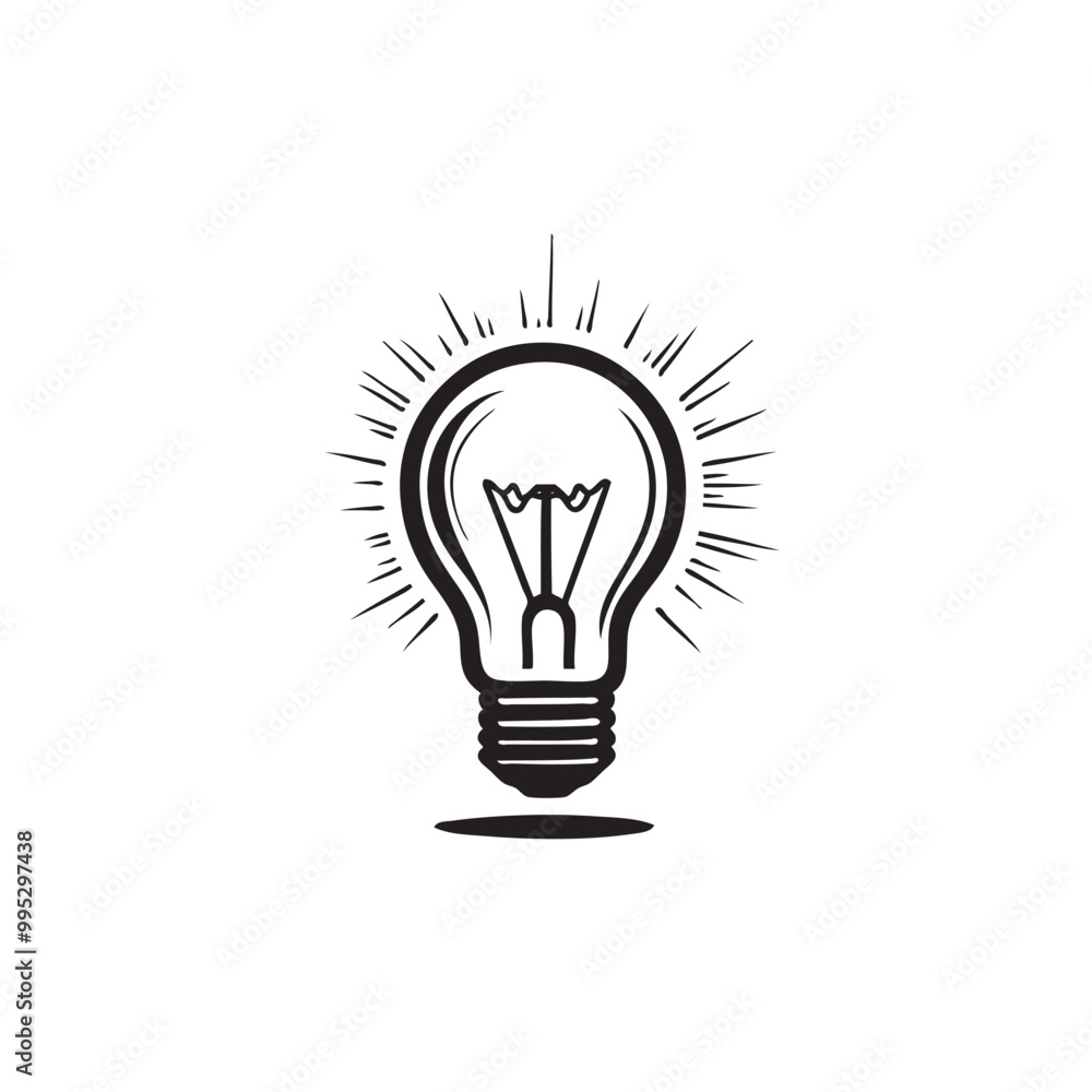Light Bulb Icon Line isolated on White Background Light Bulb Icon Line isolated on White Background