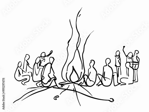 Single Line Story By Campfire: Oral Tradition And Shared History