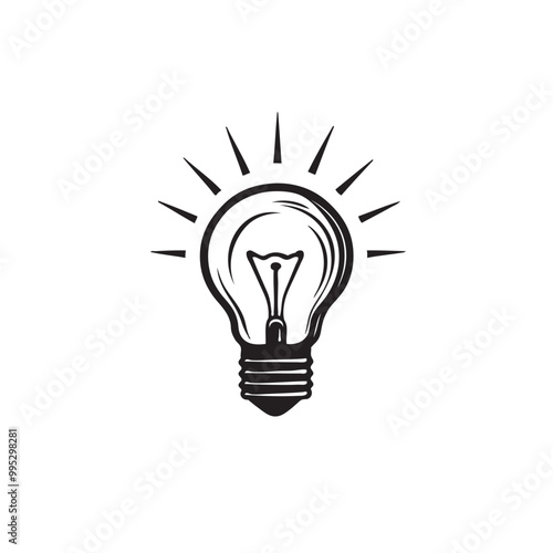 Light bulb icon vector. Solution, idea icon symbol vector graphic