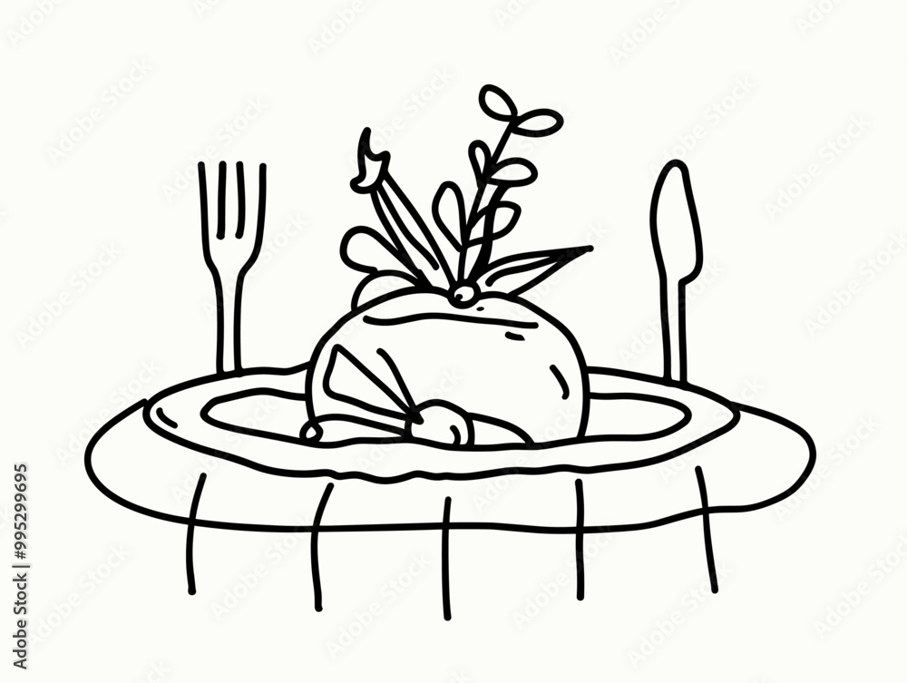 One-Line Art Festive Food: A Minimalist Celebration of Culinary Traditions One-Line Art Festive Food: A Minimalist Celebration of Culinary Traditions