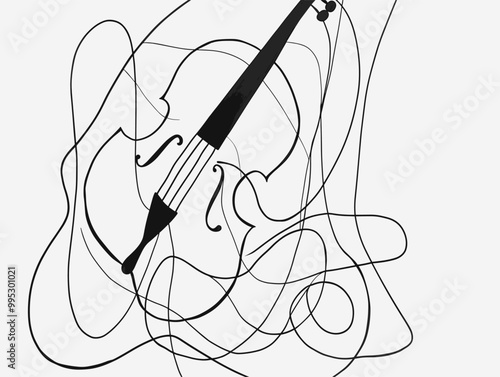 A Graceful Symphony of Tradition: Single-line Depiction of Music and Culture Integrated