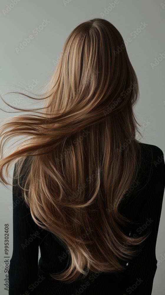 beautiful woman from the back, long waivy hair, in motion, professional photography, high detail, image clarity, minimalism, in style of fashion magazine cover, plain background beautiful woman from the back, long waivy hair, in motion, professional photography, high detail, image clarity, minimalism, in style of fashion magazine cover, plain background