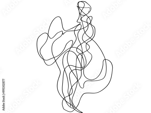 Abstract Essence: Minimalist Line Art Depicting Intangible Concepts in a Single, Intriguing Stroke