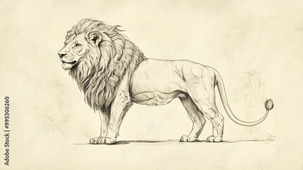 Obraz premium Biblical Illustration of Psalms 76: The Lion in Zion, Symbolizing God’s Strength, Protection, and Dwelling Among His People