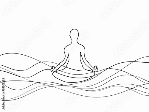 Continuous Line Flow: Inner Tranquility in a Meditative Embrace