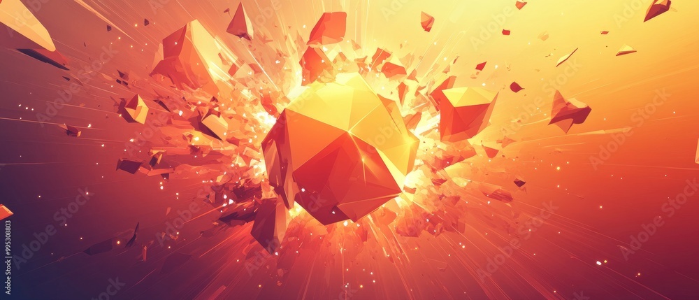 Abstract chaotic background featuring an explosion effect with a ...