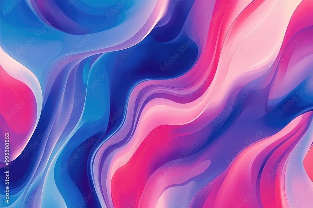 Fototapeta premium Vibrant abstract background featuring fluid shapes in blue pink and violet creating a lively and playful multi colored design