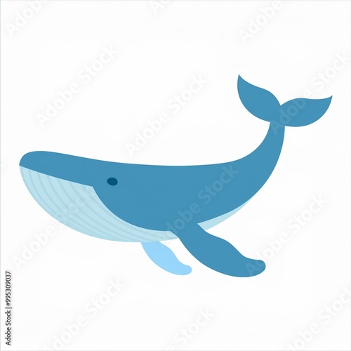 whale illustration isolated on white