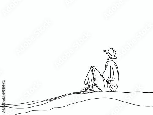 Focus: Living a Good Life - Minimalist Single-Line Drawing