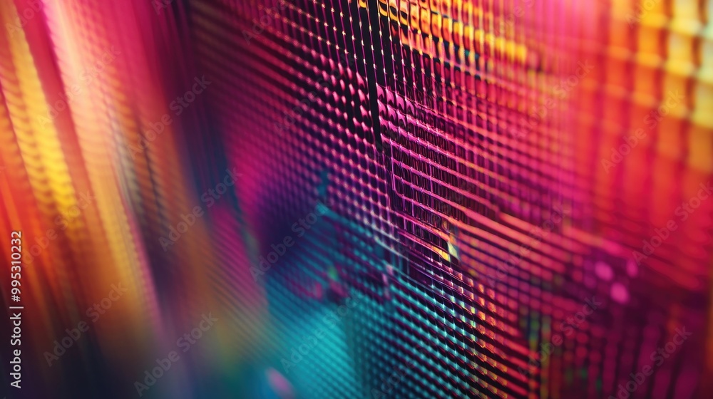 New vibrant multicolor abstract background featuring a metallic grid design New vibrant multicolor abstract background featuring a metallic grid design