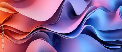 Abstract 3D geometric background with dynamic surfaces in motion