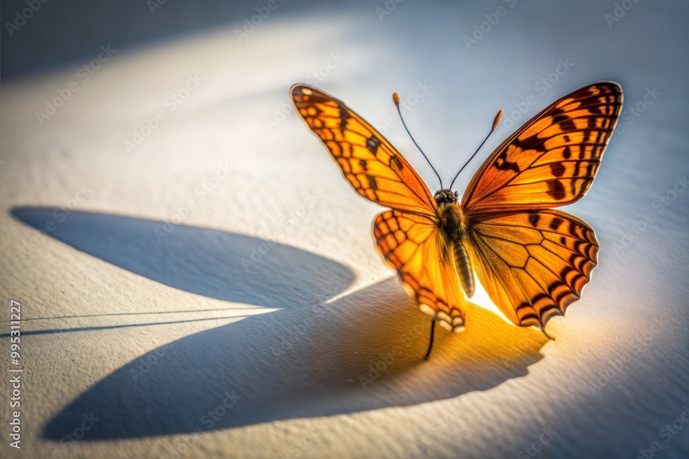 Butterfly outstretched in sunlight creating stunning silhouette Butterfly outstretched in sunlight creating stunning silhouette