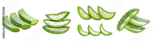 Wallpaper Mural Pile of Aloe vera with cross sliced cut isolated on background, natural organic plant for soothing and therapeutic benefits. Torontodigital.ca