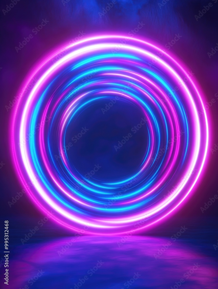 Fantasy 3D render of a circular blue and purple light background designed in a digital neon style with an alpha channel 3D illustration Fantasy 3D render of a circular blue and purple light background designed in a digital neon style with an alpha channel 3D illustration