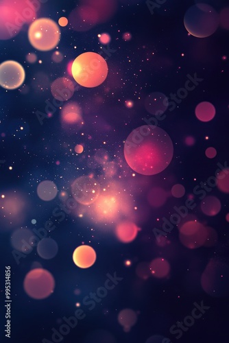 Wallpaper Mural Colorful abstract 2D cartoon design featuring layered blurry circles glowing lights and particles set against a dark backdrop Torontodigital.ca