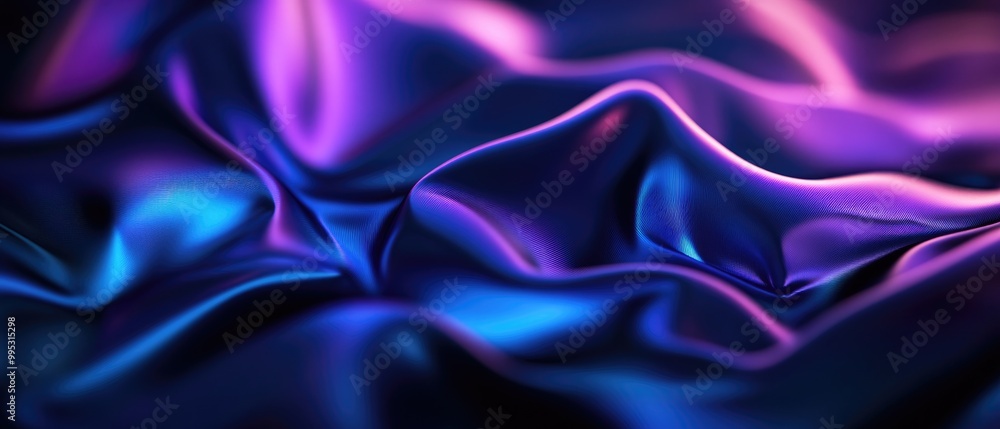 Fototapeta premium Abstract defocused geometric curves in 4k resolution suitable for wallpaper backdrop and diverse elegant design Features royal blue dark purple and black hues