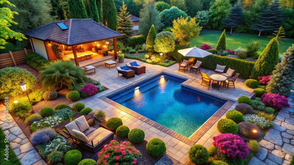 Transform your outdoor space into a luxurious modern oasis with a pristine pool, inviting lounge area, and exquisite Transform your outdoor space into a luxurious modern oasis with a pristine pool, inviting lounge area, and exquisite