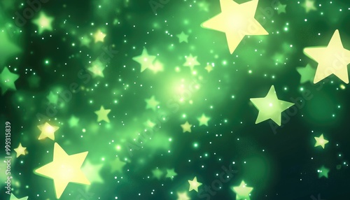 Wallpaper Mural Light green 2D cartoon template featuring shining stars An abstract illustration ideal for astronomy themed websites Torontodigital.ca