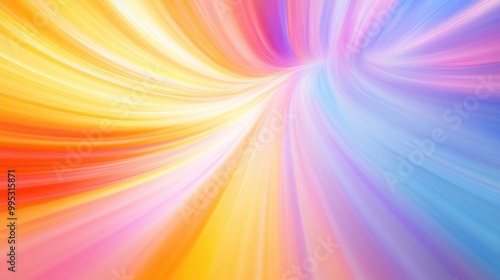 Pastel abstract zoom motion background featuring vibrant rays and smooth swooshes in shades of orange yellow blue pink and purple Engaging movement effect for wallpapers