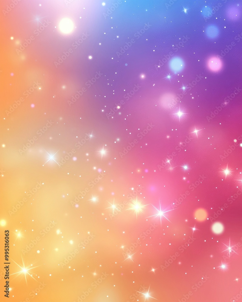 Fototapeta premium Colorful 2D cartoon template featuring blurred galaxy stars A stylish decorative design ideal for ads posters and banners