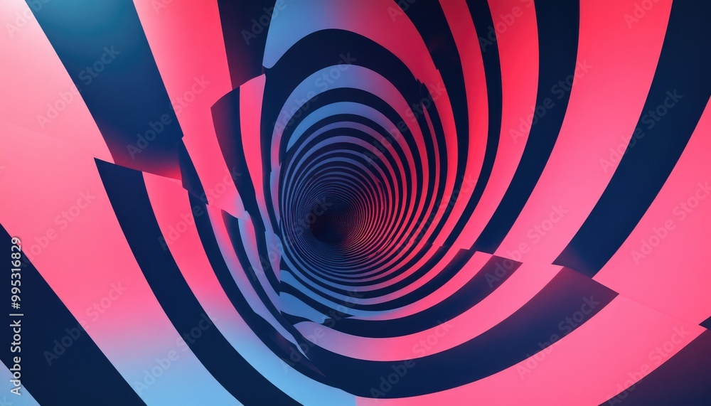 Surreal abstract concept featuring an optical illusion in a circular design emphasizing monotony and creativity Surreal abstract concept featuring an optical illusion in a circular design emphasizing monotony and creativity