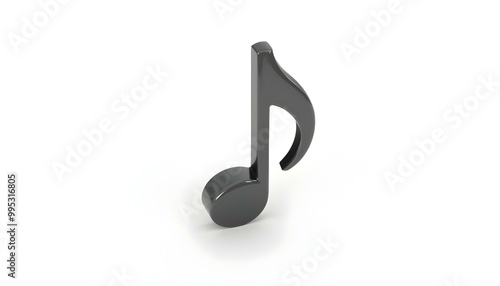 Black 3d Musical note isolated on a white background