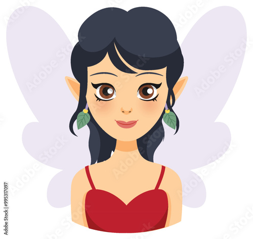 Charming Fairy with Leaf Earrings