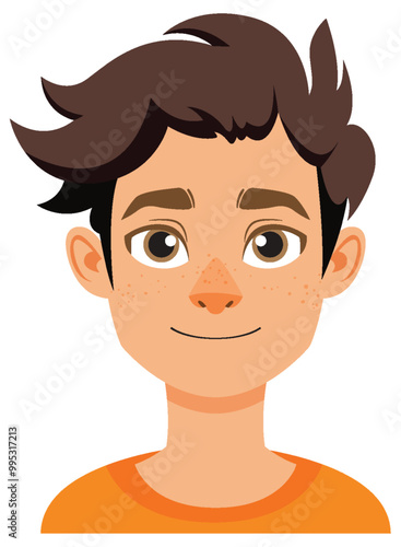 Smiling Boy with Brown Hair