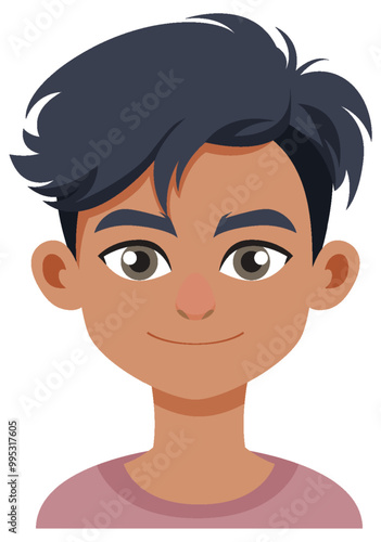 Smiling Boy Vector Illustration