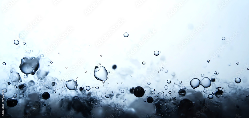 Close-up of water droplets creating a mesmerizing abstract pattern against a soft gradient background. Close-up of water droplets creating a mesmerizing abstract pattern against a soft gradient background.