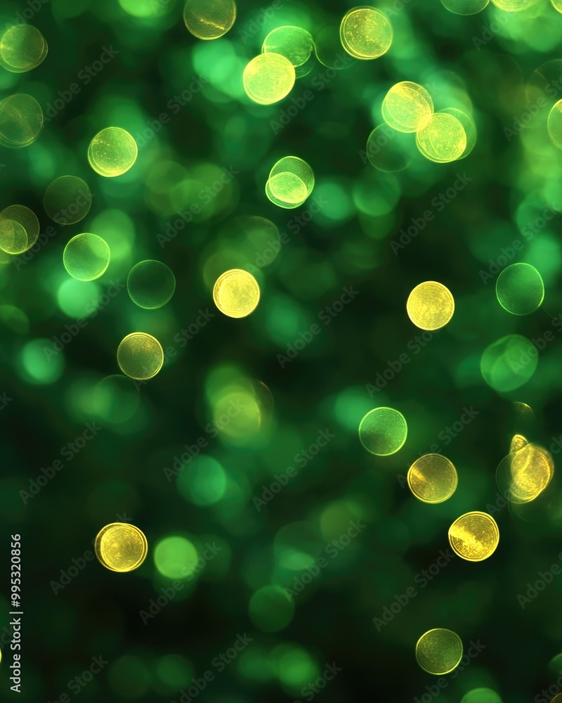 Obraz premium Defocused Unique Abstract Green Bokeh Holiday Illumination