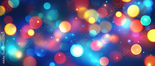 Abstract bokeh backdrop featuring festive lights in a 2D cartoon style illustration EPS10