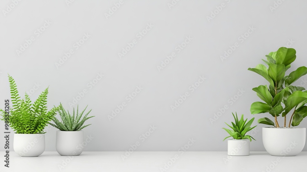 Modern Indoor Plants in Minimalist Pots Modern Indoor Plants in Minimalist Pots