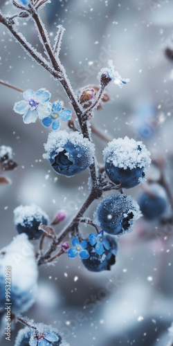 Snowy blueberries