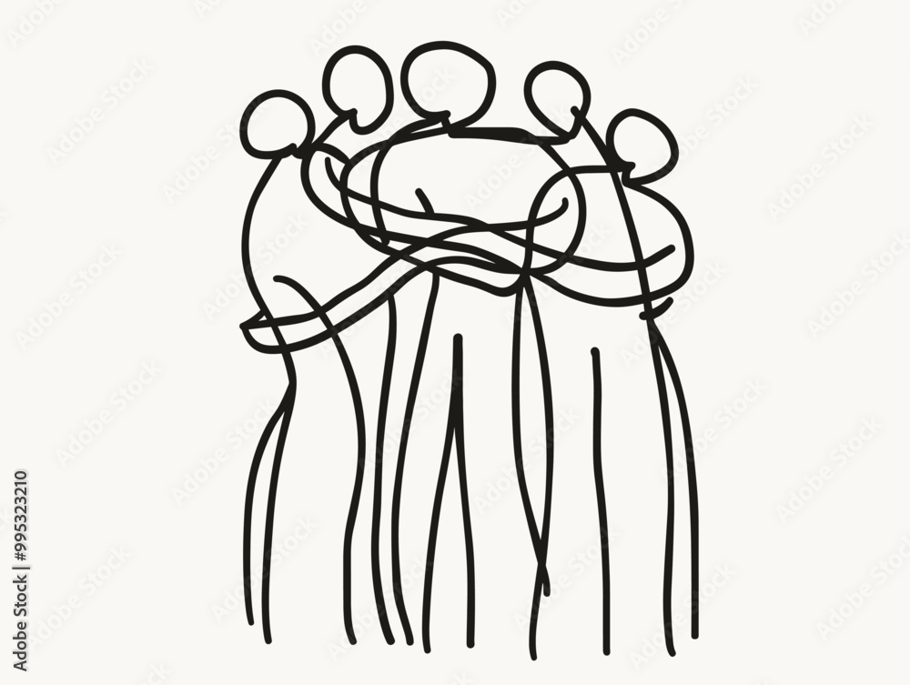 Celebration of Unity in a Simple Line: A Warm Embrace of Support and Joy Celebration of Unity in a Simple Line: A Warm Embrace of Support and Joy