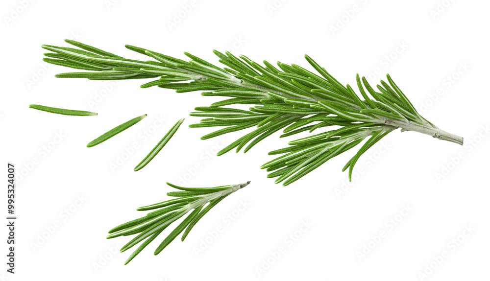 Fototapeta premium rosemary branch isolated on white background. Clipping path