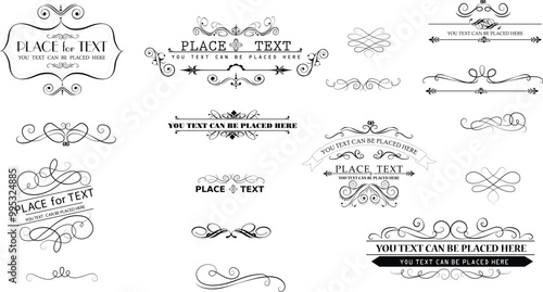 Vintage Frames and Scroll design elements. Classic calligraphy swirls, swashes, floral motifs. royal certificates and graphic design.