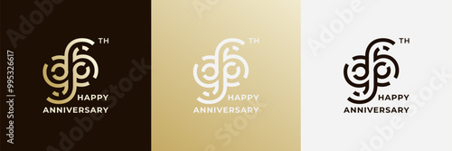 Logo 96th, 96 years anniversary, Creative design template for celebration, birthday, greeting and invitation. Editable file