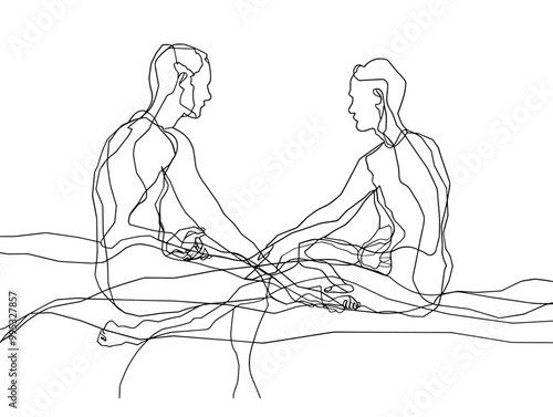 Incomplete Collaboration: A Single-Line Drawing Depicting the Power of Teamwork for Completion