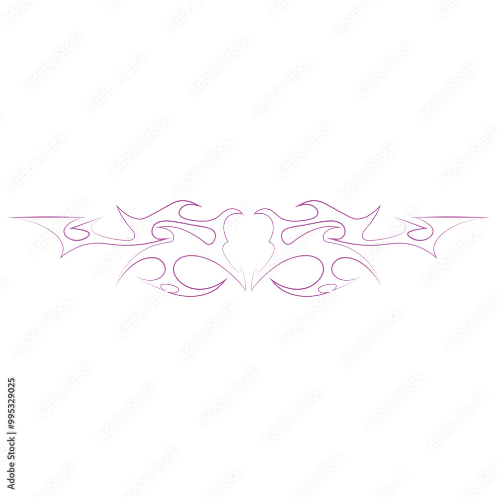 Neo tribal tattoo pink. Hand drawn vector illustration. Black tattoo design. Neo tribal tattoo pink. Hand drawn vector illustration. Black tattoo design.