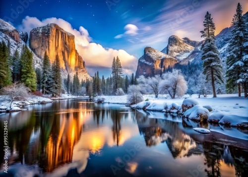 Yosemite National Park transforms into a winter wonderland with snow-covered peaks and scenic views, offering