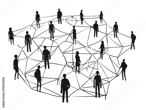 Minimalistic Line Art Portrayal of Network Interconnections: A Single-Line Silhouette Depicting the Essence of Connectivity
