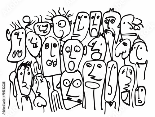 Single Line Caricature: Satirical Simplicity Unveiling Societal Stereotypes