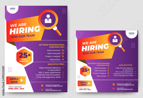 Creative social media post feed design. We are hiring banner, poster, announcement job for company