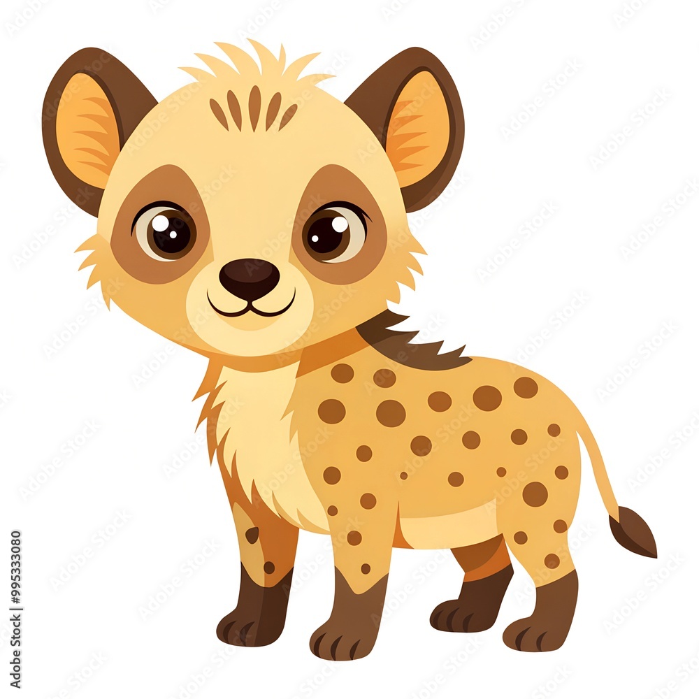 Baby hyena cartoon illustration isolated on white background Baby hyena cartoon illustration isolated on white background