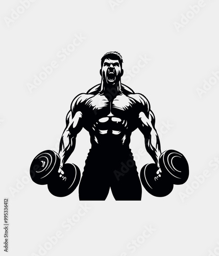 Fitness men illustration Gym Fitness Muscle man bodybuilder