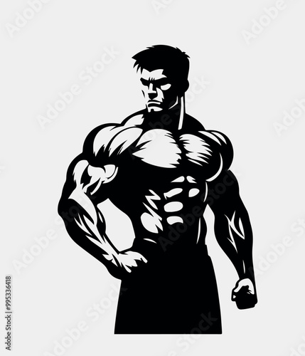 Fitness men illustration Gym Fitness Muscle man bodybuilder