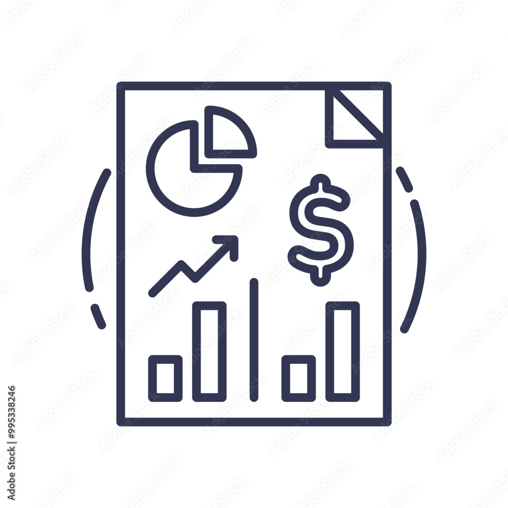 Financial report with pie chart, bar graph, and dollar sign symbolizing organized finances and data analysis. Financial report with pie chart, bar graph, and dollar sign symbolizing organized finances and data analysis.