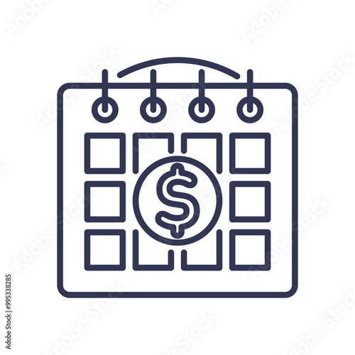 Calendar with dollar sign symbolizing financial planning and budgeting.